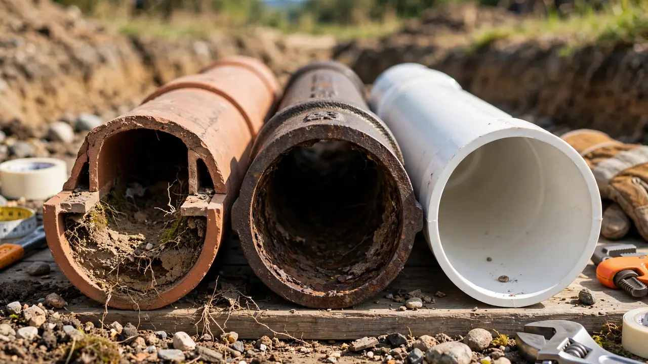 Clay vs cast iron vs PVC sewer pipes — Cerritos, CA