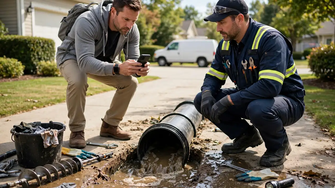 Documenting a sewer backup for insurance — Cerritos, CA