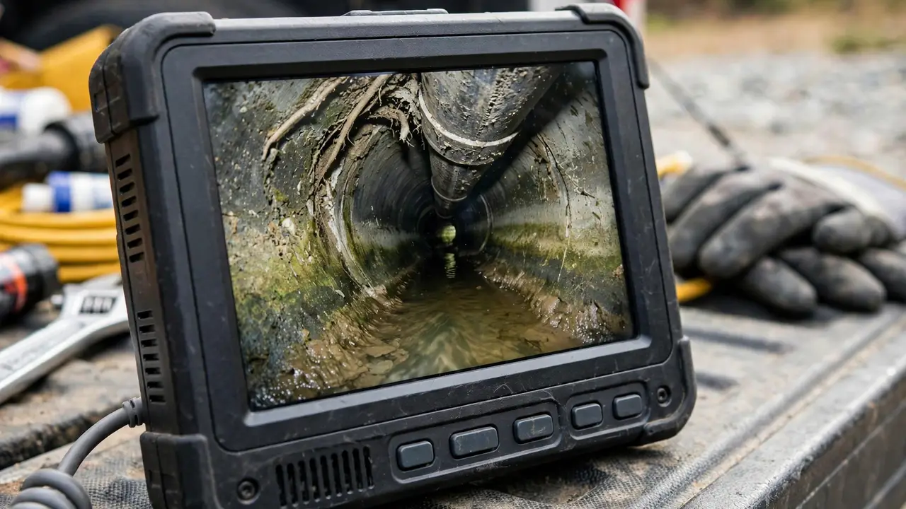 Sewer camera inspection monitor — Cerritos, CA