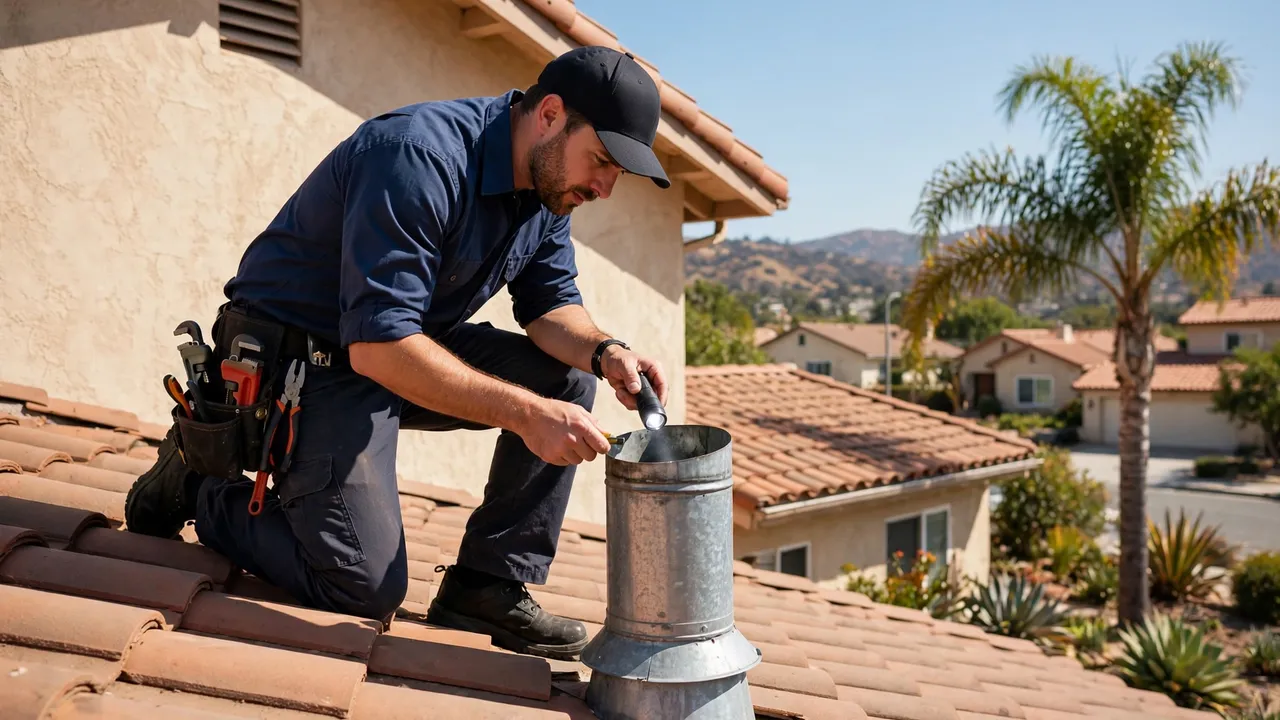 Checking a sewer vent for gas smells — Cerritos, CA