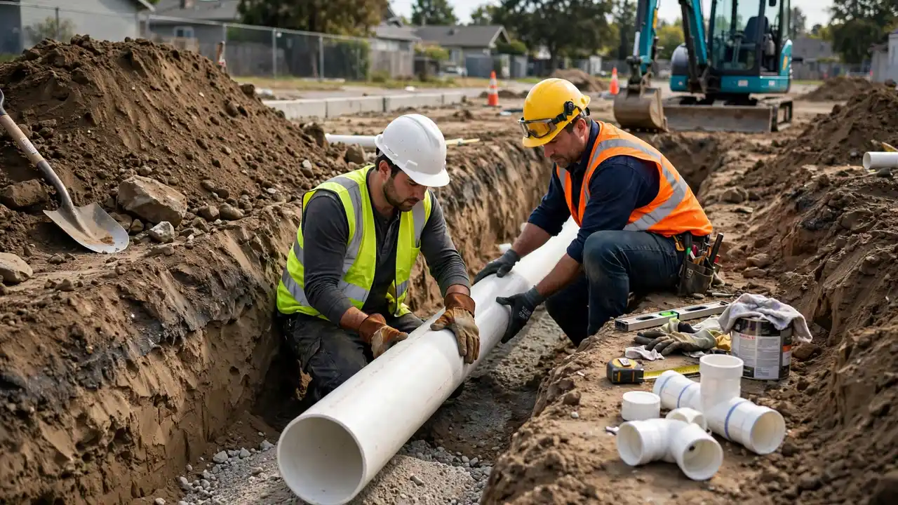 New sewer line installation — Cerritos, CA