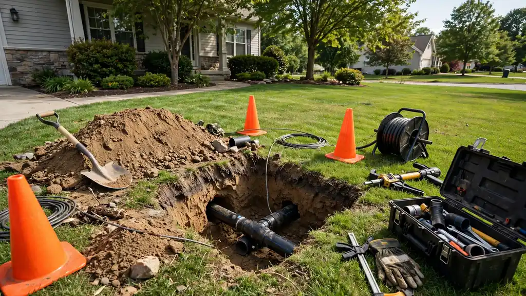 Trenchless repair access pit — Cerritos, CA