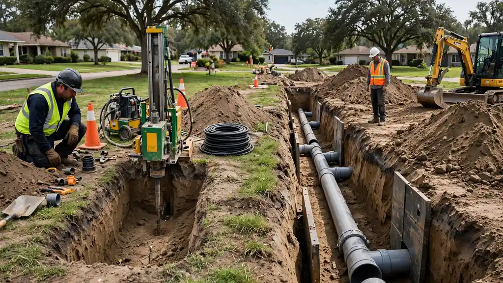 Trenchless vs traditional excavation — Cerritos, CA