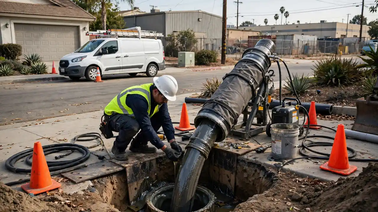 Revestimiento interior de tuberías en Paramount, CA