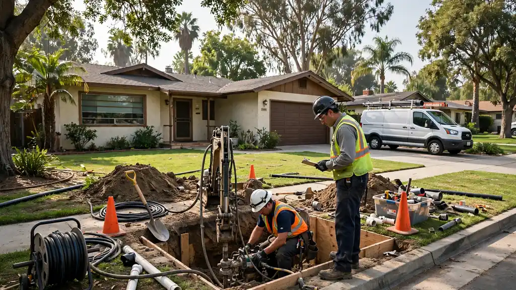 Reparación de alcantarillado sin zanja in Anaheim, CA