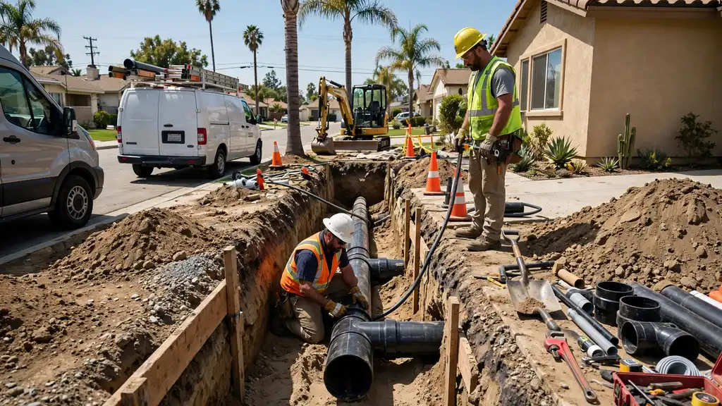 Sewer line installation in Cerritos, CA